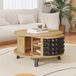 Table basse ronde bicolore rangement rotatif design moderne