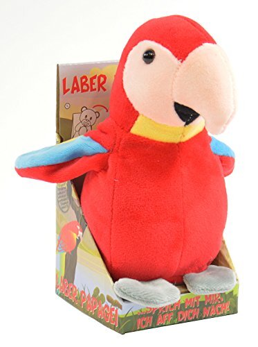 Kögler 75631 - Laber papegaai Paul, Labertier met opname- en afspeelfunctie, plappert alles grappig na en beweegt zich, ca. 17,5 cm groot, ideaal als cadeau voor jongens en meisjes