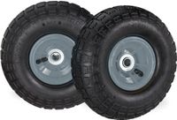 Merkloos Relaxdays 2x steekwagenwiel 4.1/3.5-4 - luchtband - tot 136 kg - 260x85mm - bolderkarwiel - zwart-grijs