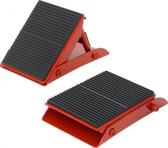 Carpoint Wielkeggen set - 2x - rood - metaal - voor aanhangers/caravans