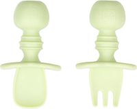 Bumkins - Chewtensils® Siliconen Baby Lepel en Vork - Sage