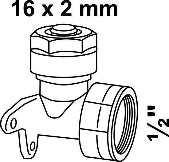 KIRCHHOFF MS wandplaat, blanco, 16 mm x 1/2"BI, knelfitting voor meerlagen buis