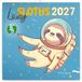Presco Lazy Sloths Kalender 2027 Wandkalender Dieren Humor Geel Groen Blauw Wit