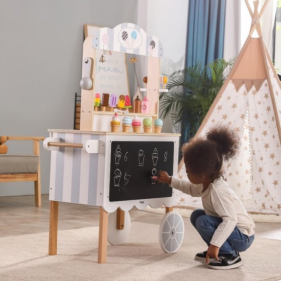 Viga Toys Viga Toys Houten IJskraam Inclusief Accessoires - Met Krijtbord