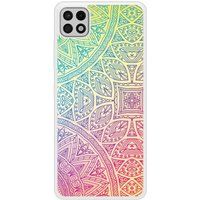 Samsung Galaxy A22 Mandala pastel verstevigd hoesje met sublimatie bedrukking