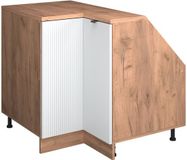 Vicco Rion Kast voor schuine wand Hoekkast – 75.6 x 81.6 cm met 1 deur, kastromp 60 cm diepte Witte golf