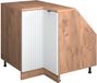 Vicco Rion Armoire pour mur incliné Armoire d'angle – 75,6 x 81,6 cm avec 1 porte, corps de meuble 60 cm de profondeur Blanc ondulé