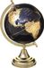 Atmosphera Wereldbol - zwart goud - metalen voet - D20 x H33 cm - Landen/continenten topografie