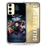 Cokitec Samsung Galaxy S24 Plus hoesje - Versterkt - Manga Demon Slayer - Zwart
