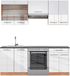 Vicco Fame-Line Unité de cuisine complète – 200 cm, WB anthracite blanc laqué brillant/chêne doré