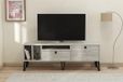 Hanah Home Stijlvolle tv-standaard, grijs en wit, 150 cm x 53 cm x 35 cm, 100% melamine gecoat particle board, 18 mm dik, modern design voor woonkamer en entertainmentruimtes