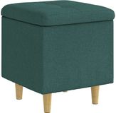 vidaXL Ottoman met opslag Donkergroen 40 x 40 x 45 cm Stof