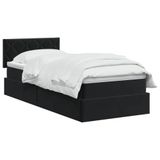 vidaXL Opslag bed met hoofdeinde Zwart 100 x 200 cm Fluweel
