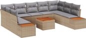 vidaXL Tuinbank - Set - 10 - st - Beige - Poly - rattan