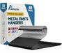 Lifemaster Metalen broekhanger set - 50 stuks elegante antislip kast ruimtebesparende hanger set voor broeken, broeken, dekens en jeans met rubberen coating en strak ontwerp met open einde - zwart