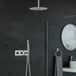 Kit de douche encastré avec pommeau de plafond rond Ø 30 cm et douchette Mirage