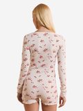 Etam Combishort de pyjama en coton à motifs tomates - Tige - XS - Blanc - Femme