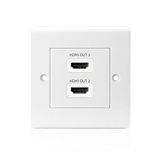 HDSupply HW001-2 HDMI-aansluitdoos met ethernet-kanaal, precisie-contacten, 2-voudig wit