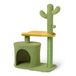 Amazon Basics krabpaal met gebogen zitstok en knus kattenhuisje, interactieve hangbal, hoogte 77,9cm (30,7in), groen