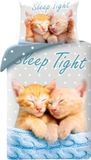 Animal Pictures Sleep Tight Kittens Dekbedovertrek - 140x200 cm - Katoen