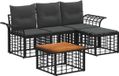 vidaXL - Buiten - bank - set - 5 - st - Zwart - en - Donker - Grijs - Polyester