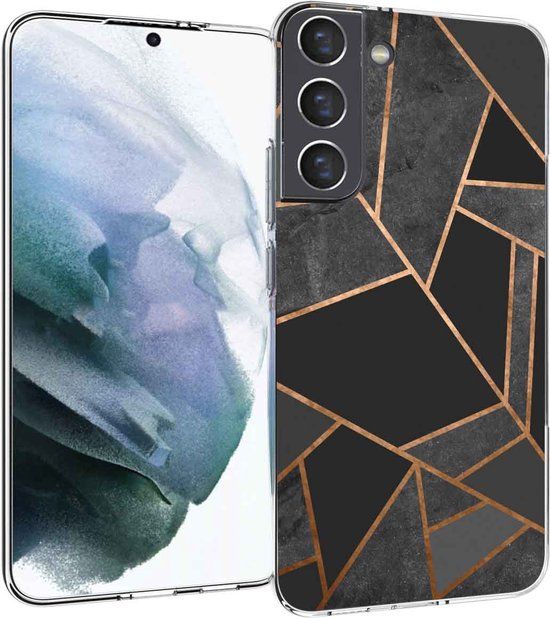 iMoshion Hoesje Samsung Galaxy S22 Plus - Siliconen Back Cover - Zwart / Black Graphic