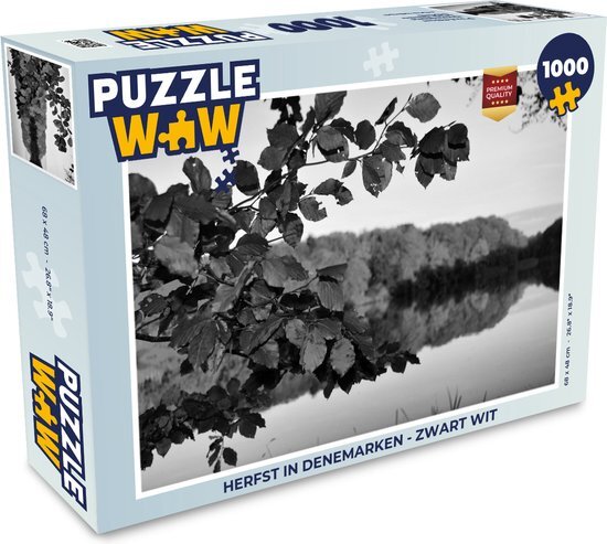 MuchoWow Puzzel Herfst in Denemarken - zwart wit - Legpuzzel - Puzzel 1000 stukjes volwassenen - Sinterklaas cadeautjes - Sinterklaas voor grote kinderen