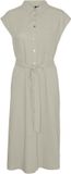 VERO MODA VMMYMILO SL CALF SHIRT DRESS WVN GA Femme Maxi jurk M Viscose Linnen Silver Lining