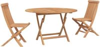 vidaXL Bistro Set Massief Teakhout Naturel 3-delig