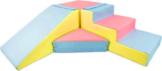 Viking Choice Schuimblokken speelgoed - met foam blokken glijbaan - 40 cm hoog - pastel kleuren