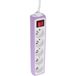 Zenitech - Multiprise avec 5 prises, 16 A, 2P+T, câble 1 m + interrupteur - violet