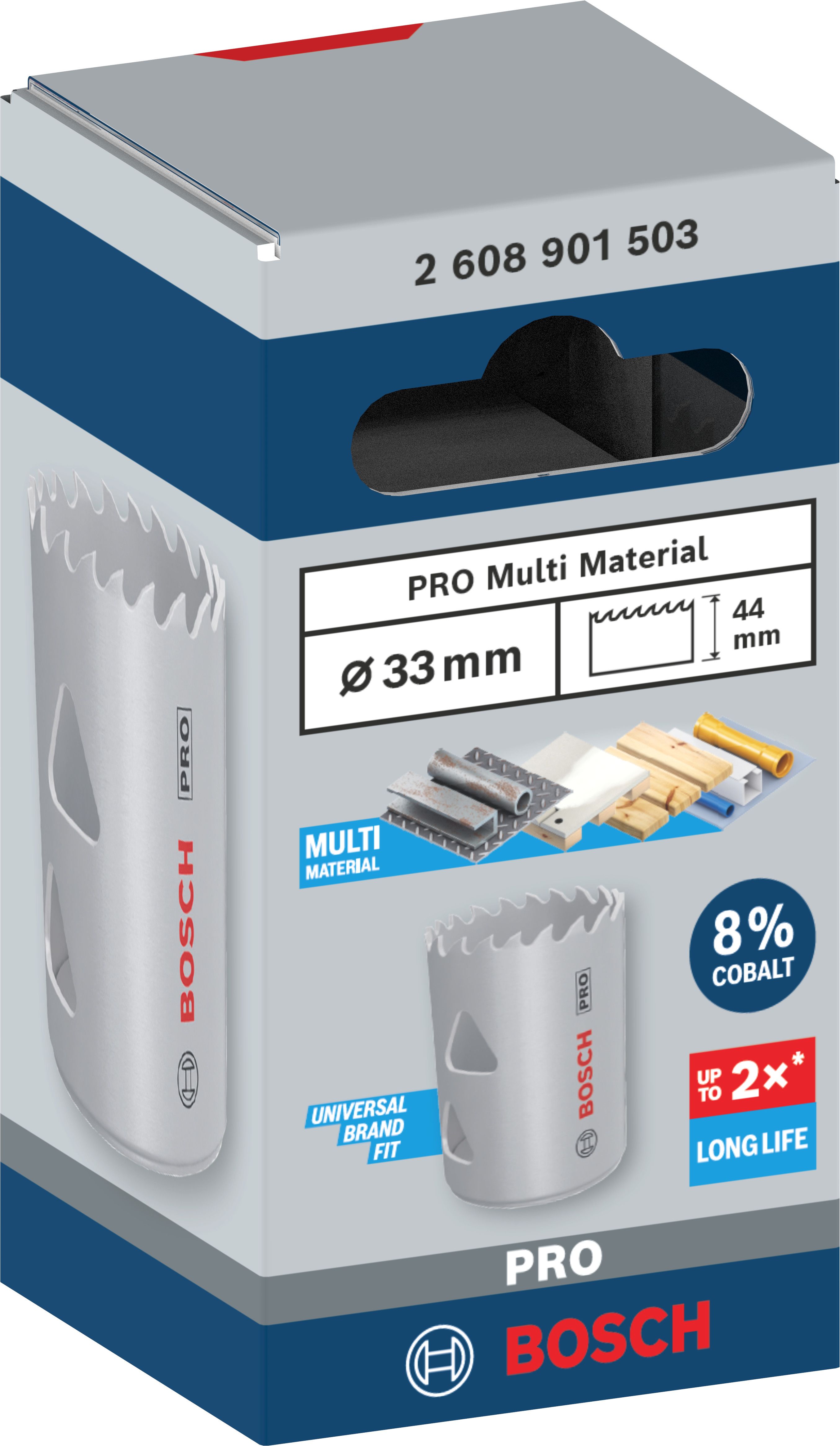 Bosch 1x PRO Multi Material gatzaag (voor Zachthout, Gipsplaat, Ø 33 mm, Professional Accessoires Boor-/schroefmachines)