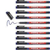 edding 141 F permanente pen - 10 stiften - blauw - ronde punt 0,6 mm