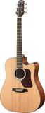 WALDEN Westerngitaar, Dreadnought Cut, massief plafond, matte lak, EQ, tas