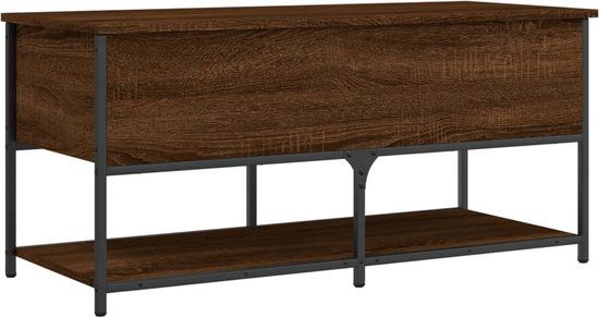 vidaXL Opbergbankje 100x42,5x47 cm bewerkt hout bruin eikenkleur