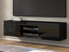 NETSKI Meuble tv-hifi 2 portes battantes noir/noir brillant