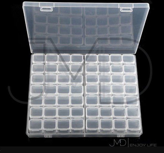 Jumada's Diamond Painting Opbergbox met 56 bakjes - Wit