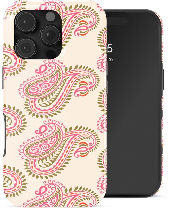 Selencia Hoesje - Geschikt voor Apple iPhone 16 Pro Max - Backcover - Paisley Blush
