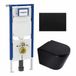Geberit QeramiQ Dely Toiletset - 36.3x51.7cm - Geberit UP720 inbouwreservoir - rimless - diepspoel - 35mm zitting - softclose - kunststoffen bedieningsplaat mat zwart - ronde knoppen - mat zwart