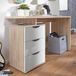 FineBuy Bureau MASSA 120 x 76 x 53 cm avec 3 tiroirs en Blanc Sonoma