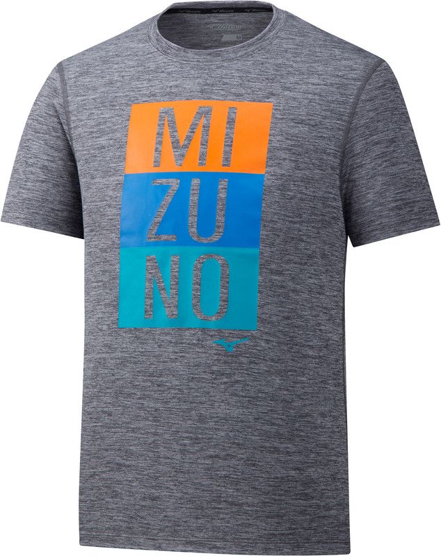 Mizuno Impulse Core Hardloopshirt korte mouwen Heren grijs S 2019