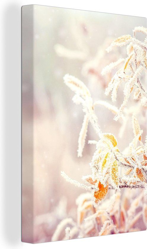 OneMillionCanvasses Canvas schilderij 90x140 cm Winter - Multicolor - Rechthoek - Kerstman - Modern
