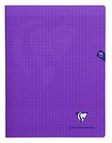 Clairefontaine 373361C Pak met 10 Geniete Schriften Mimesys Paars - 24x32 cm - 96 Pagina's Grote Ruitjes - Wit Papier 90 g - Polypro Omslag