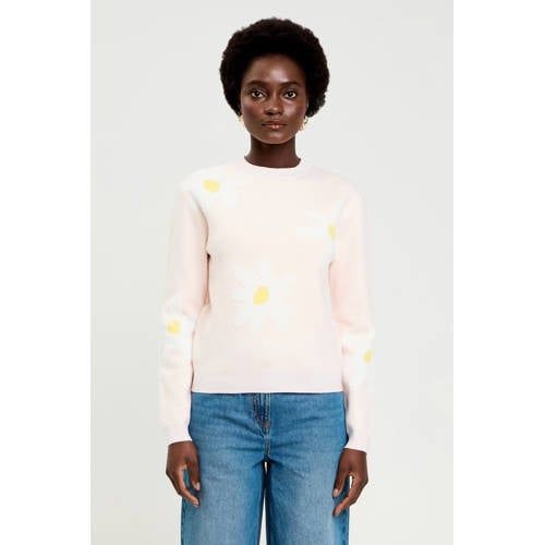 Cache Cache Gebloemde Sweater Lichtroze