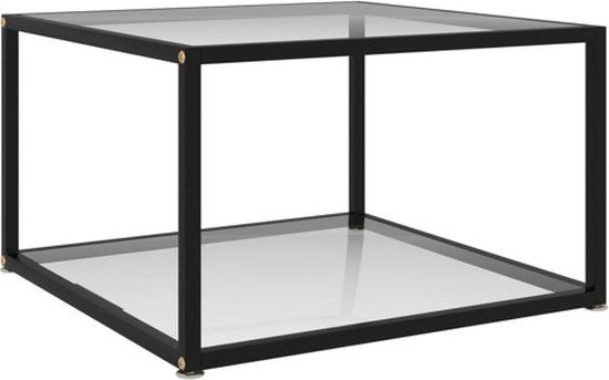 VidaXL Salontafel 60x60x35 cm gehard glas transparant