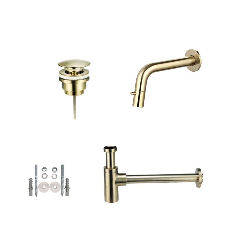 Badkamerplanet Toiletkraan Inbouw Fonteinkraan set geborsteld goud