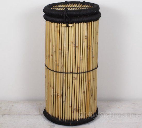 Migo Styling Bamboo Laundry Basket - Round - 58 Liters - Natural