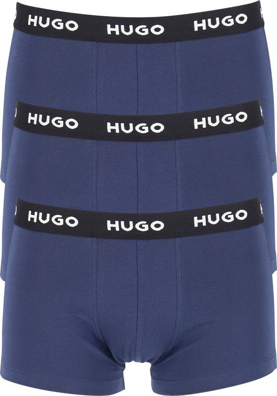 HUGO Trunks 3-Pack - Men's Boxer Shorts - Navy - Size S