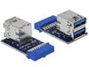 Delock USB 3.0 Pin Header female > 2 x USB 3.0 female – up, stacked