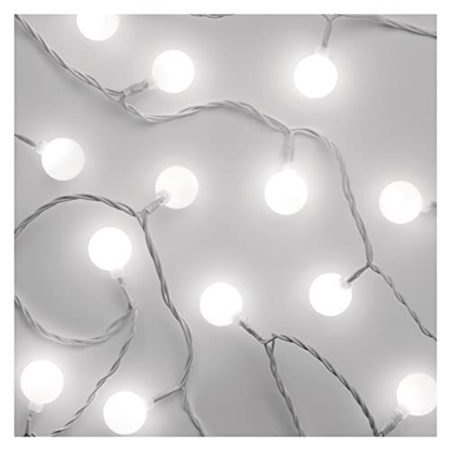 Emos Kerkern Led-lichtketting voor binnen en buiten, 4 m lange kerstlichtketting met 40 leds in bolvorm, 2,5 cm, 6 uur timer, voeding en transformator, voor feestjes, Kerstmis, decoratie